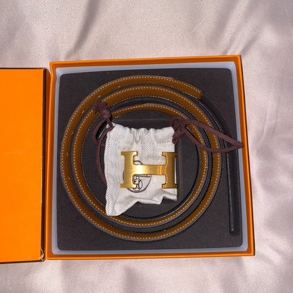 Hermes Black/Brown Reversible Leather Belt